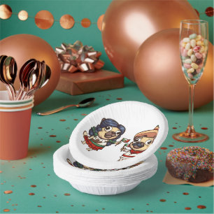 Cinco De Mayo Pugs Paper Bowls Plate