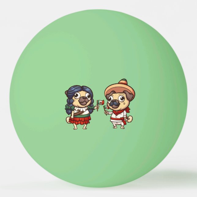 Cinco De Mayo Pugs Ping Pong Balls (Front)