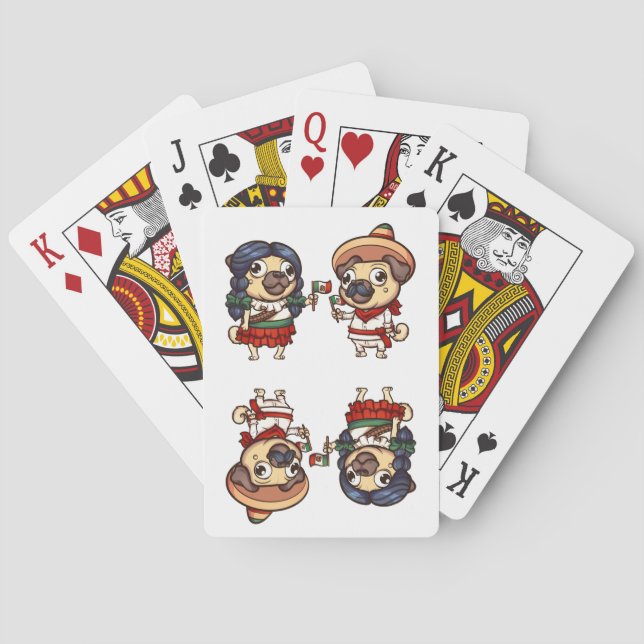 Cinco De Mayo Pugs Playing Cards (Back)