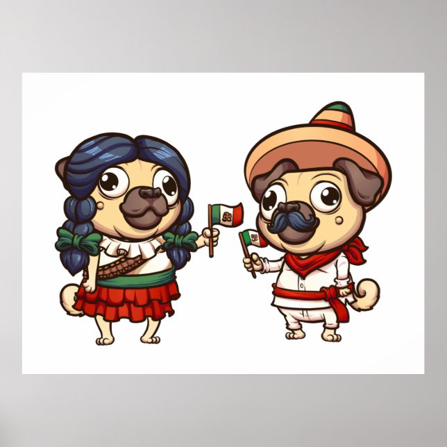 Cinco De Mayo Pugs Poster (Front)