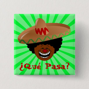 Cinco de Mayo - Que Pasa: Spanish for Funky Fiesta 15 Cm Square Badge