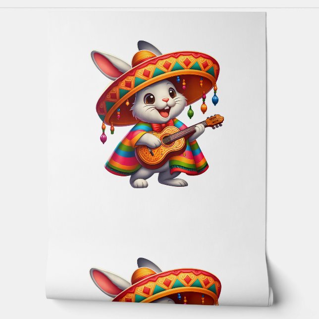Cinco de Mayo Rabbit Wearing Mexican Sombrero Men  Wallpaper (Unrolling)