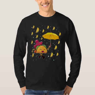 Cinco De Mayo Raining Tacos Umbrella Mexican Food T-Shirt