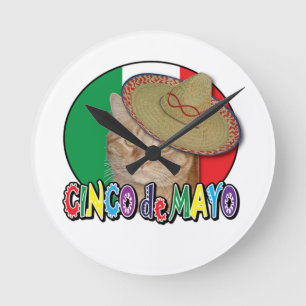 Cinco de Mayo Round Clock