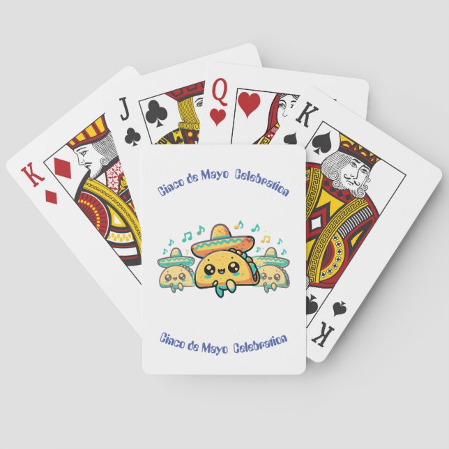 Cinco de Mayo Salsa Tacos Playing Cards (Back)