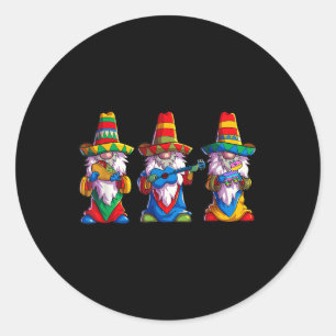 Cinco De Mayo Shirt Gnomes Women Mexican Taco Love Classic Round Sticker