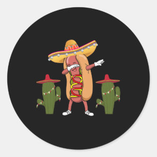 Cinco De Mayo Shirt Hot Dog Cactus Dancing Classic Round Sticker