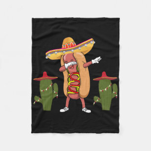 Cinco De Mayo Shirt Hot Dog Cactus Dancing Fleece Blanket