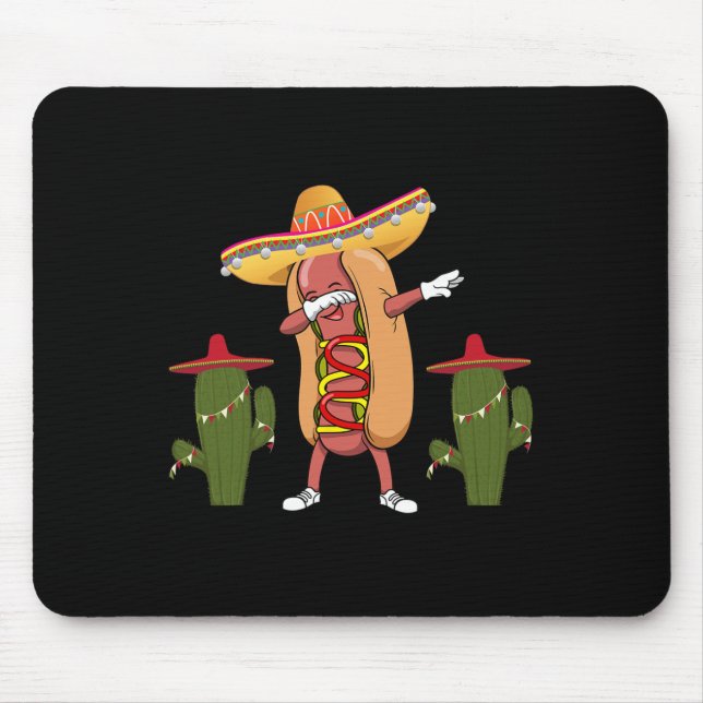Cinco De Mayo Shirt Hot Dog Cactus Dancing  Mouse Mat (Front)