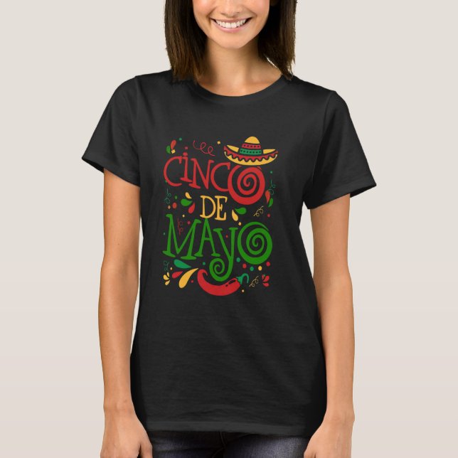 Cinco de Mayo Shirts for Women Men Kids Mexican Fi (Front)