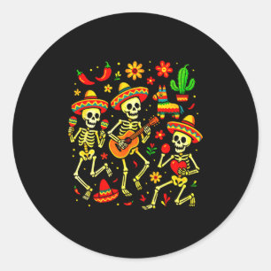 Cinco De Mayo Skeleton Party - Funny Fiesta Skelet Classic Round Sticker