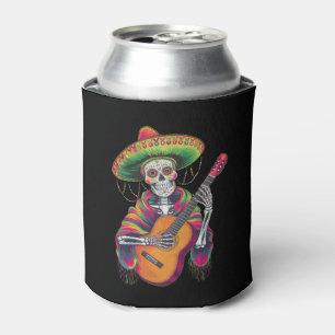 Cinco De Mayo Skeleton Skull Fiesta Guitar Can Cooler