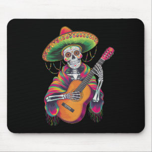 Cinco De Mayo Skeleton Skull Fiesta Guitar Mouse Mat