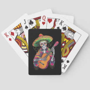 Cinco De Mayo Skeleton Skull Fiesta Guitar Playing Cards