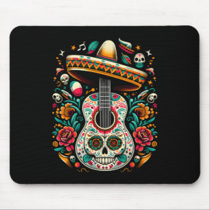 Cinco De Mayo Skeleton Skull Sombrero Guitar Mexic Mouse Mat
