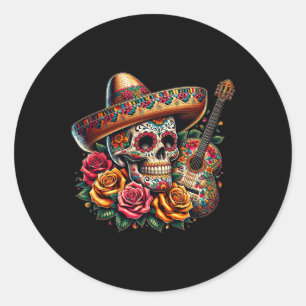 Cinco De Mayo Skull Sombrero Fiesta Mexican Skull Classic Round Sticker