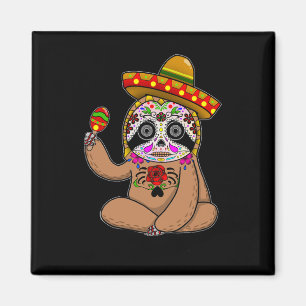 Cinco De Mayo Sloth Halloween Mexican Day Of Dead  Magnet