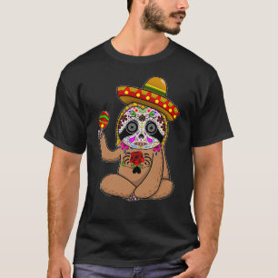 Cinco De Mayo Sloth Halloween Mexican Day Of Dead T-Shirt