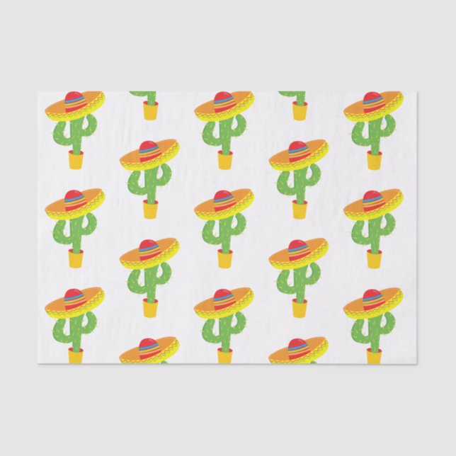 Cinco De Mayo Sombrero Cactus Mexican Fiesta Tissue Paper (Front)