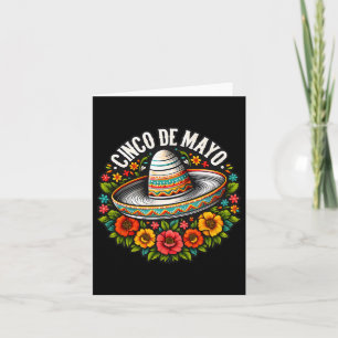 Cinco De Mayo Sombrero Flowers Mexican Fiesta 5 De Card