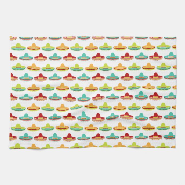 Cinco de Mayo Sombrero Mariachi Mexican Culture Tea Towel (Horizontal)