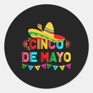 Cinco De Mayo Sombrero Mexican Festival Party _1  Classic Round Sticker