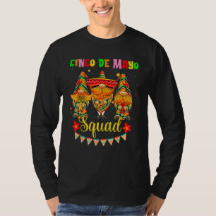 Cinco De Mayo Squad  Gnomes Guitar Cucharas Pepper T-Shirt