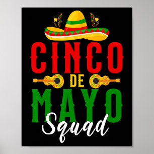 Cinco De Mayo Squad Party Mexican Matching Group 5 Poster