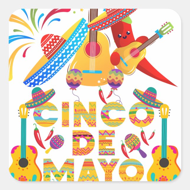 cinco de mayo  square sticker (Front)