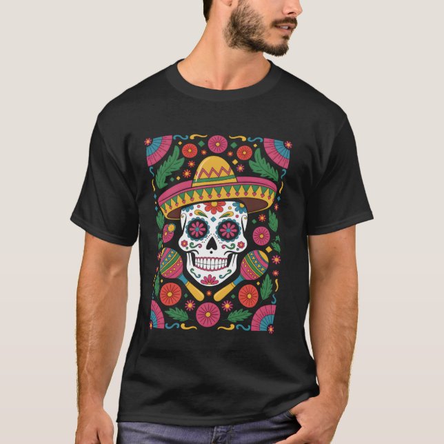 Cinco de Mayo Sugar Skul T-Shirt (Front)