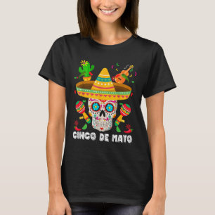Cinco De Mayo Sugar Skull 5 De Mayo Mexican Fiesta T-Shirt