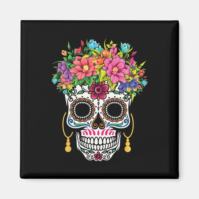 Cinco De Mayo Sugar Skull Dia De Los Muertos Day O Magnet (Front)