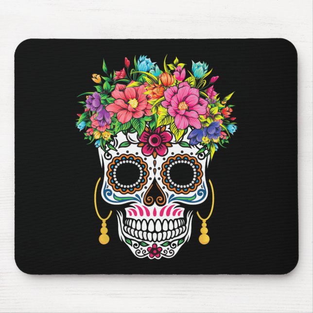Cinco De Mayo Sugar Skull Dia De Los Muertos Day O Mouse Mat (Front)
