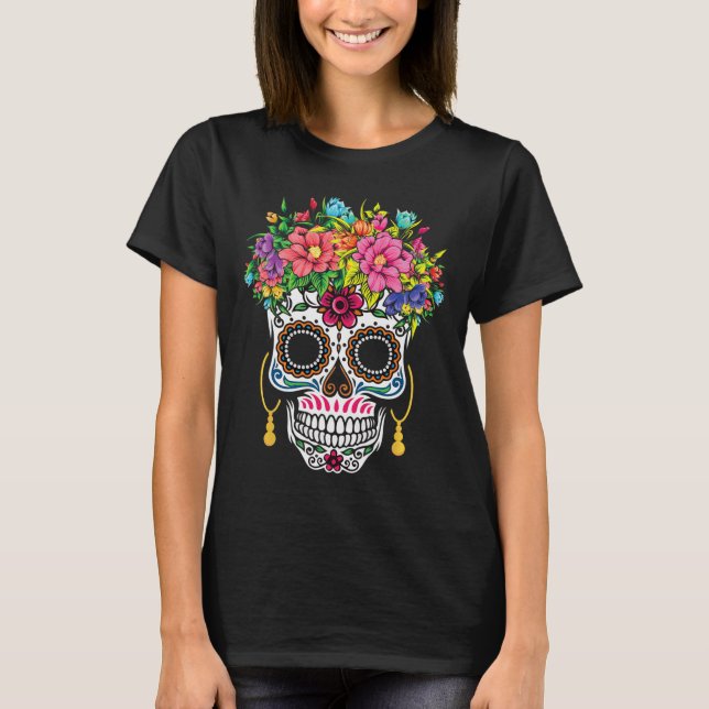 Cinco De Mayo Sugar Skull Dia De Los Muertos Day O T-Shirt (Front)