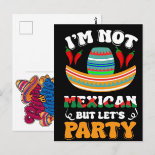 cinco-de-mayo-t-shirt-design-im-mexican-lets-party postcard