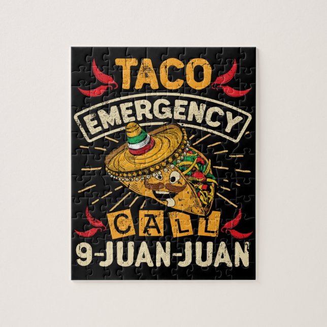 Cinco De Mayo Taco Emergency Call 9 Juan Juan Jigsaw Puzzle (Vertical)