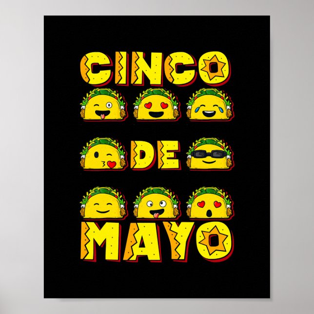 Cinco de Mayo Taco Funny Boys Men Mexican Food Poster (Front)