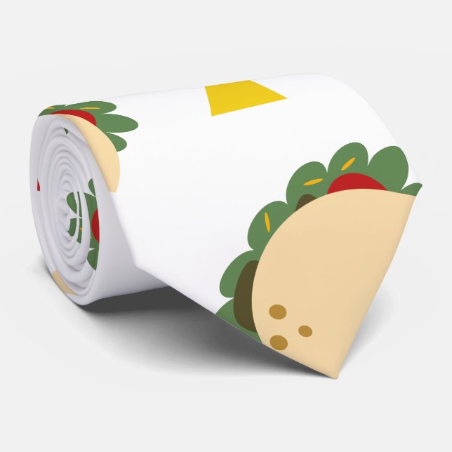 Cinco De Mayo Taco Modern Confetti Pattern Tie (Rolled)