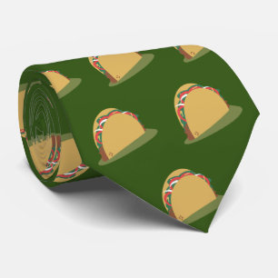 Cinco De Mayo Taco Sideways Yummy Pattern Tie