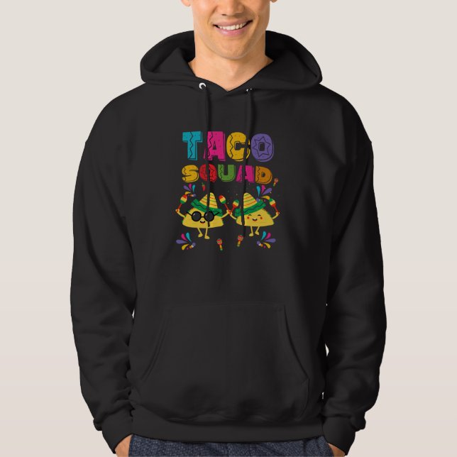 Cinco De Mayo Taco Squad Mexican Lets Fiesta  Men  Hoodie (Front)