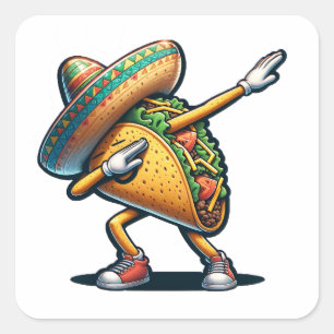 Cinco de Mayo Taco Square Sticker