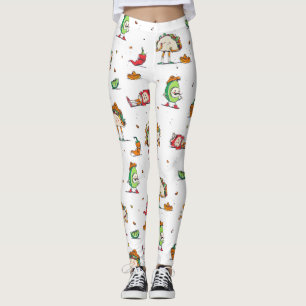cinco de mayo tacos kawaii mexican leggings