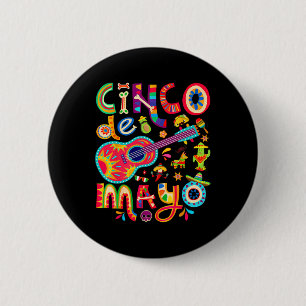 Cinco De Mayo Tee Mexican Taco Guitar Fiesta Cinco 6 Cm Round Badge