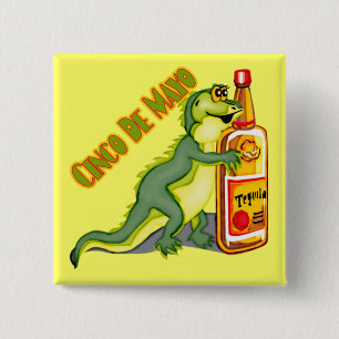 Cinco de Mayo Tequila Lizard Button