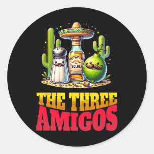 Cinco De Mayo The Three Amigos Funny Salt Lime Teq Classic Round Sticker