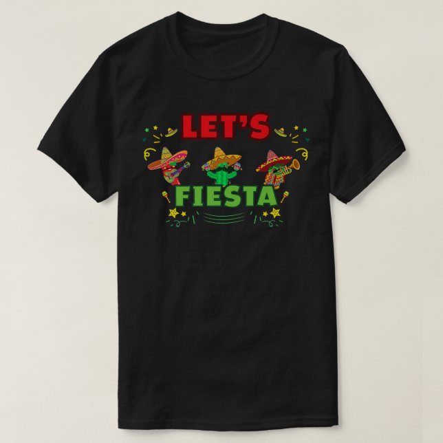Cinco De Mayo TLets Fiesta Avocado And Tacos T-Shirt (Design Front)