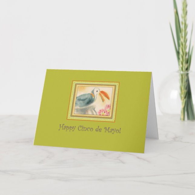 Cinco de Mayo Toucan on Green Card (Front)