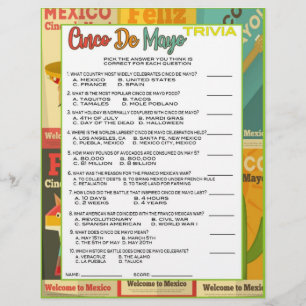 Cinco De Mayo Trivia Game Custom Letterhead