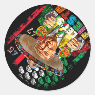 Cinco De Mayo Trump Taco Funny Mexican Trump Let's Classic Round Sticker