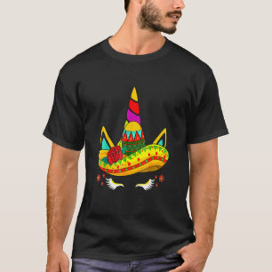 Cinco De Mayo Unicorn Face Girl Let's Fiesta Mexic T-Shirt